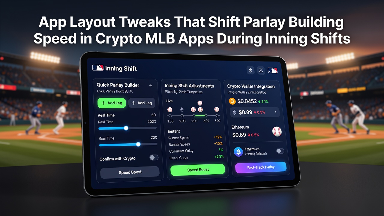Close-up view of gesture controls and live odds panels in a cryptocurrency MLB betting app during an active game inning