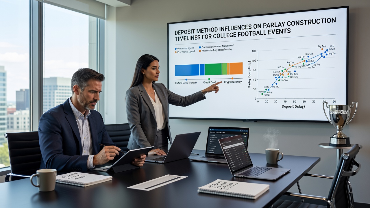 Flowchart illustrating deposit processing times and their impact on college football parlay building sequences in verified apps