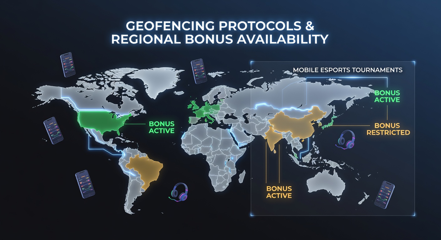 Mobile esports player using geofencing-enabled app during a regional tournament in June 2026