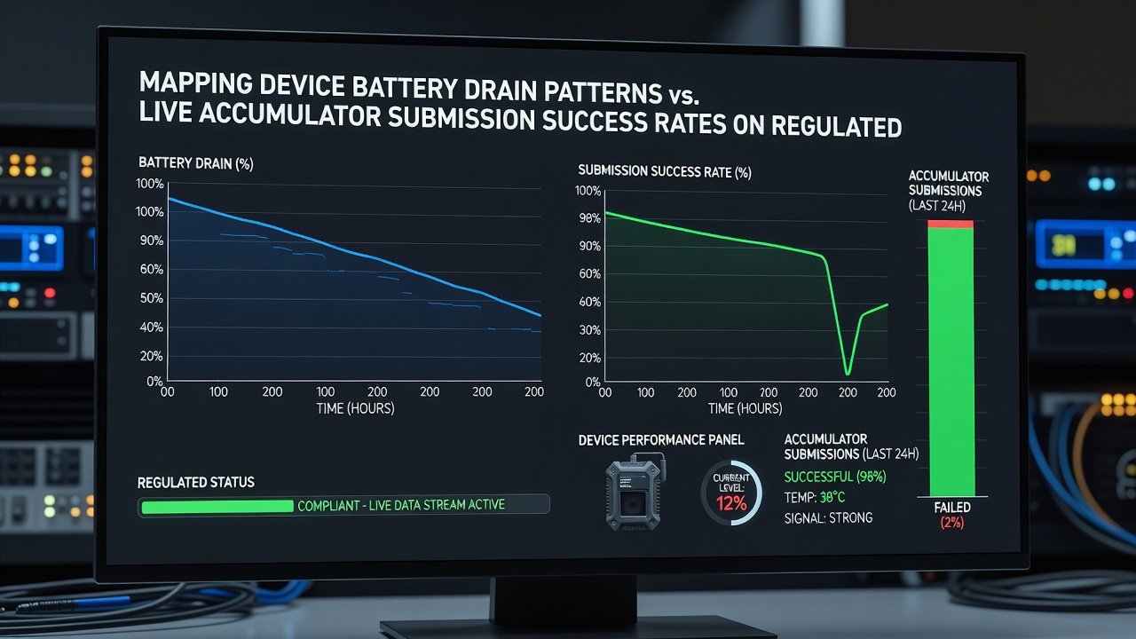 Analysis of accumulator submission outcomes correlated with battery levels across multiple meets